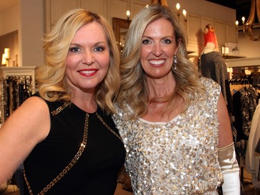 From left, Team BFF co-captains Krista Kealey and Melissa Shabinsky at a fashion event held at Shepherd's store in the Ottawa Train Yards shopping district, on Tuesday, March 1, 2016.