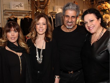 From left, Water Salon and Spa stylists Krissy Julien, Tanya Holmes and Caroline Fatica with their boss, Eli Saikaley, who also co-owns Silver Scissors, and Ottawa makeup artist Leslie-Anne Barrett at a benefit held at Shepherd's fashion and accessories store on Tuesday, March 1, 2016.