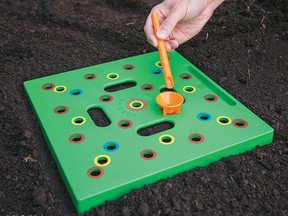 The Seeding Square is a seed planting helper that lets you maximize growth in a limited space. $34.50, Lee Valley Tools