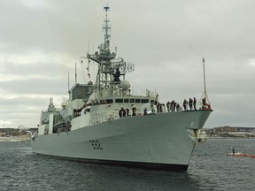 EnglishAnglais
HS2008-0541-007
21 December 2008
Halifax, NS

Following a six-month, high-profile deployment, HMCS Ville de Quebec returned to Halifax, NS, on Sunday, 21st December 2008 at approximately 2 p.m.  The Stadacona Band of Maritime Forces Atlantic participated in the festivities and provided entertainment to families awaiting the return of their loved ones.  

HMCS Ville de Quebec deployed in mid-July to the Mediterranean Sea on Operation Sextant, Canada’s maritime contribution to Standing North Atlantic Treating Organization (NATO) Maritime Group 1 (SNMG1).  In early August, the ship and crew of 225 members were reassigned to provide escort duties in the Indian Ocean off the coast of Somalia in support of the World Food Program.

Please credit: MCpl Chris Connolly, Formation Imaging Services, CFB Halifax 

French/Français
HS2008-0541-007
21 décembre 2008
Halifax (Nouvelle-Écosse)

Après une mission hautement médiatisée de six mois, le NCSM Ville de Québec a regagné le port d’Halifax, en