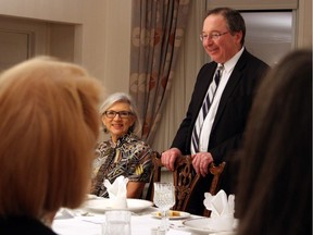 Israeli Ambassador Rafael Barak welcomes dinner guests to the Friends of the NAC Orchestra's Music to Dine For benefit that he and his wife, Miriam, hosted at their official residence in Rockcliffe Park on Wednesday, March 23, 2016, in support of youth music education programs.