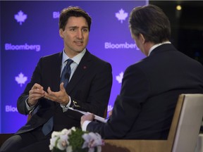 Prime Minister Justin Trudeau tells Bloomberg Editor-in-Chief John Micklethwait about changes to the OAS during a televised interview in New York last week.
