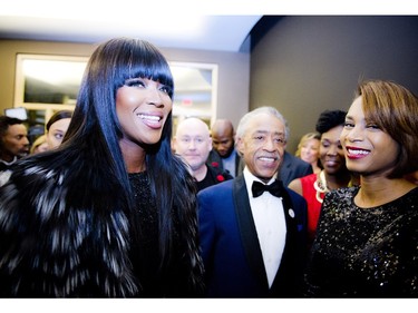Naomi Campbell and Reverend Al Sharpton at the 2016 Black History Month Gala, held at the Museum of History in Gatineau, Saturday March 19, 2016.