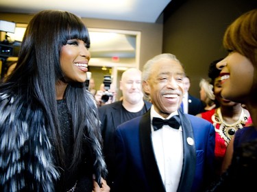 Naomi Campbell and Reverend Al Sharpton at the 2016 Black History Month Gala, held at the Museum of History in Gatineau, Saturday, March 19, 2016.
