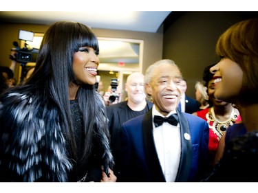Naomi Campbell and Reverend Al Sharpton at the 2016 Black History Month Gala held at the Museum of History in Gatineau Saturday March 19, 2016.