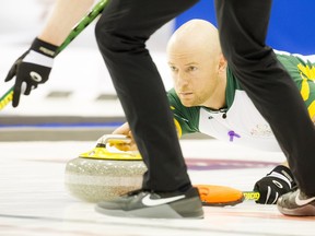 Northern Ontario's third Ryan Fry during the Tim Hortons Brier bronze medal game at TD Place Arena Sunday March 13, 2016.