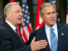 In 2004, Prime Minister Paul Martin welcomed President George W. Bush  to Ottawa.