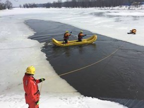 Firefighters have specialized gear for ice rescue situations.