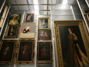 Paintings for Canada's Portrait Gallery are stored in one of many vaults in the National Archives Gatineau Preservation Centre.