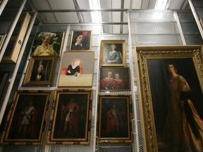 Paintings for Canada's Portrait Gallery are stored in one of many vaults in the National Archives Gatineau Preservation Centre.