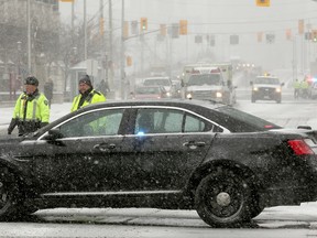 Police and security officers diverted traffic at Cumberland, ahead of Nicholas and Laurier, as a suspicious package was investigated at a University of Ottawa building Thursday