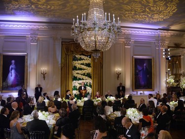 WASHINGTON, DC - MARCH 10: President Barack Obama speaks during a State Dinner at the White House March 10, 2016 in Washington, D.C. Hosted by President and First Lady Obama, the dinner is in honor of Prime Minister Justin Trudeau and First Lady Sophie Gregoire Trudeau of Canada.