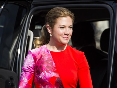 Sophie Grégoire-Trudeau arrives at a welcome ceremony at the White House, March 10, 2016 in Washington, DC. This is Canadian Prime Minister Justin Trudeau's first trip to Washington since becoming Prime Minister.
