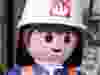 Close up of a four-foot tall Playmobil action figure that was stolen from a Kanata toy store.