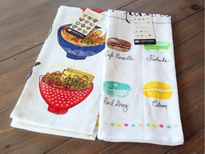Find fun food-themed tea towels at Mrs. McGarrigle's Fine Food Shop in Merrickville.