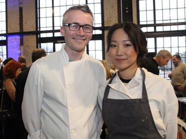 Two-time Gold Medal Plate champ Marc Lepine from Atelier with fellow chef Briana Kim from Cafe My House were back to participate in A Taste for Hope, an annual culinary event that has Ottawa chefs feedings hundreds of attendees in support of the Shepherds of Good Hope. The event was held Wednesday, March 30, 2016, at Lansdowne's Horticulture Building.