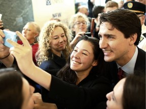 Justin Trudeau, Prime Minister of Canada poses for a photo after speaking on March 16, 2016 at the United Nations in New York. / AFP PHOTO / KENA BETANCURKENA BETANCUR/AFP/Getty Images