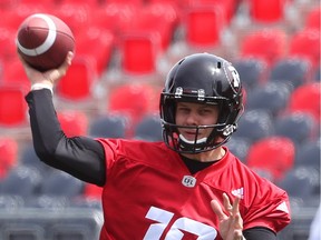 Brock Jensen of the Ottawa Redblacks during a mini camp at TD Place in Ottawa, April 25, 2016.