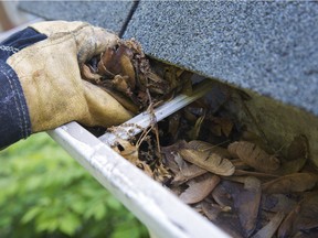 Part of your spring maintenance musts: Cleaning out any debris in your eavestroughs.