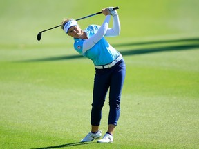 Brooke Henderson is eight strokes off the lead after the third round of the ANA Inspiration, the first major of the golf season.