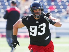 Beau Yap of the Ottawa RedBlacks during a mini camp at TD Place in Ottawa, April 24, 2016.