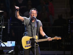 NEW YORK, NY - MARCH 28:  Bruce Springsteen performs onstage at Madison Square Garden on March 28, 2016 in New York City.