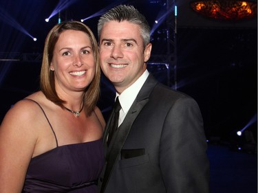 Chris LeClair, president of title sponsor Ottawa Business Interiors, with his wife Kim, at the 2016 Dancing with the Docs gala presented by the Department of Medicine and held at the Hilton Lac-Leamy on Saturday, April 2, 2016, in support of the Patient Urgent Needs Fund and the creation of a Chair in Advanced Stem Cell Therapy.
