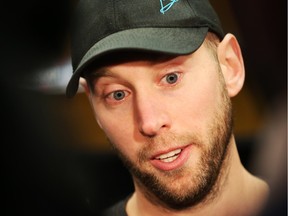 Craig Anderson of the Ottawa Senators talks to reporters during locker clean out day at Canadian Tire Centre in Ottawa, April 11, 2016.   Photo by Jean Levac