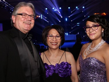 Elias Aboukassam with his wife, Estrelita Aboukassam, creative director of Sizzle With Decor, and their daughter, Angelita, at the 2016 Dancing with the Docs gala held at the Hilton Lac-Leamy on Saturday, April 2, 2016.