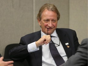 Eugene Melnyk was all smiles after his bid was chosen as the preferred bid for the Lebreton Flats redevelopment in Ottawa, April 28, 2016.