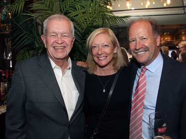 From left, Brian Scott with Mary Ann Tierney and Rick Hunter, president and CEO of ProSlide Technology Inc.