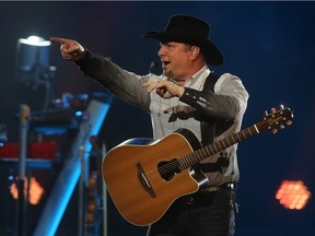 Country singer Garth Brooks performing at the Canadian Tire Centre in Ottawa Friday April 1, 2016.