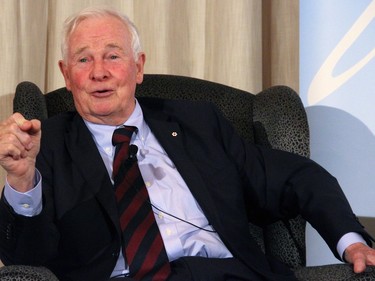 Governor General David Johnston discusses his new book, The Idea of Canada: Letters to a Nation, at the National Arts Centre's Panorama Room on Tuesday, April 19, 2016, as part of the Ottawa International Writers Festival. (Caroline Phillips / Ottawa Citizen)