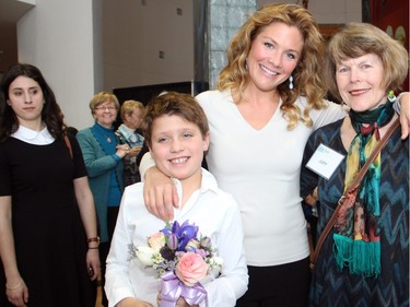 Keynote speaker Sophie Grégoire-Trudeau and her son Xavier pose with Judy Mills at the 20th anniverary celebration and fundraiser for Debra Dynes Family House, held at Ottawa City Hall on Wednesday, April 6, 2016.