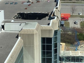 Fire damaged Louis St. Laurent building.