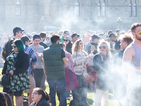 Many different people take part as the annual marijuana smoke-up took place on Parliament Hill with more than a couple thousand taking part. (WAYNE CUDDINGTON) Assignment - 123462