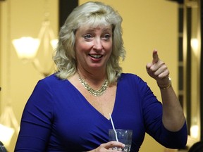 Marilyn Gladu reacts as election results show her pulling into the lead in the Sarnia-Lambton riding Monday. Her election means Sarnia-Lambton's fourth straight term with a Conservative representative, but ends the area's streak as a bellwether riding.