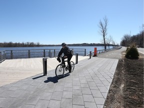 Bikers enjoy the view.