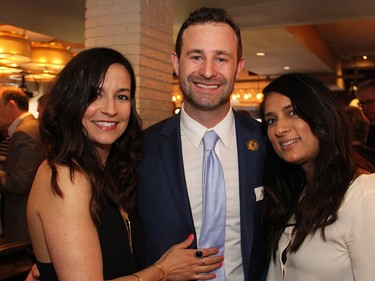 Organizer J.D. Lees, with his wife, Renée Morra, left, and friend Angela Singhal from sponsor Richcraft Group of Companies.