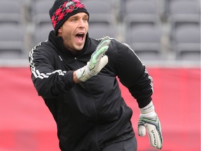 Ottawa Fury FC goalkeeper Romuald Peiser during practice.