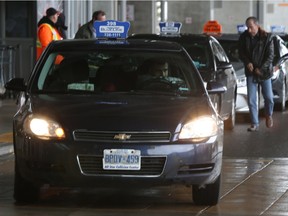 Taxis at the airport in Ottawa.