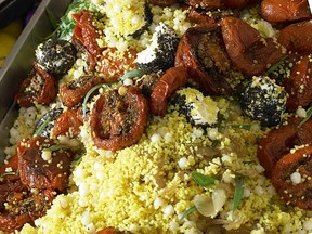 Couscous and mograbiah with oven-dried tomatoes