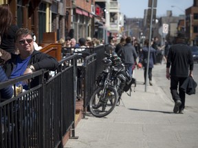 The patios were full in the ByWard Market in mid-April 2016. The Lowertown community has brought up a concern that establishments are operating as nightclubs under the guise of restaurants.