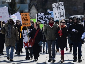 Supporters of the Campaign for Safer Consumption Sites in Ottawa have gathered on Parliament Hill at different times to support a supervised injection site in the city.