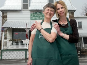 Sylvie Pignal and her mother Dorothea Bendall, who makes pickles, jams and cookies and works at the postal counter.