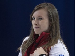 Rachel Homan and her Ottawa-based teammates were upset in the quarterfinals of the Grand Slam of Curling event at Toronto on Saturday, April 16, 2016.