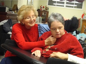 Julie and Ildiko Fejes, together at Christmas 2015. Ildiko, 46, had competed at the Special Olympics before being diagnosed with dementia.