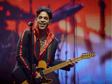 US artist singer and songwriter, Prince, performs on stage during his concert in Antwerp Sportpaleis, on November 8, 2010.