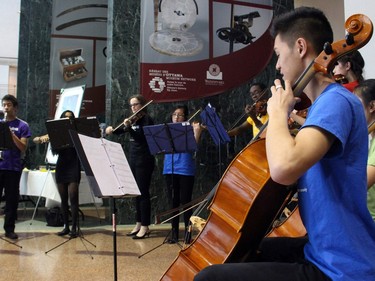 Youth from the free music program OrKidstra performed at the 20th anniversary celebration and fundraiser for the Debra Dynes Family House, held at Ottawa City Hall on Wednesday, April 6, 2016.