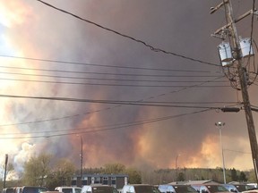 View from the Fort McMurray parking lot on May 3, 2016.